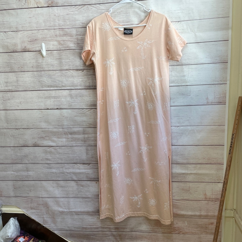 VINTAGE EXIST SPORTS LINE COTTON KNIT MAXI DRESS IN COASTAL PRINT